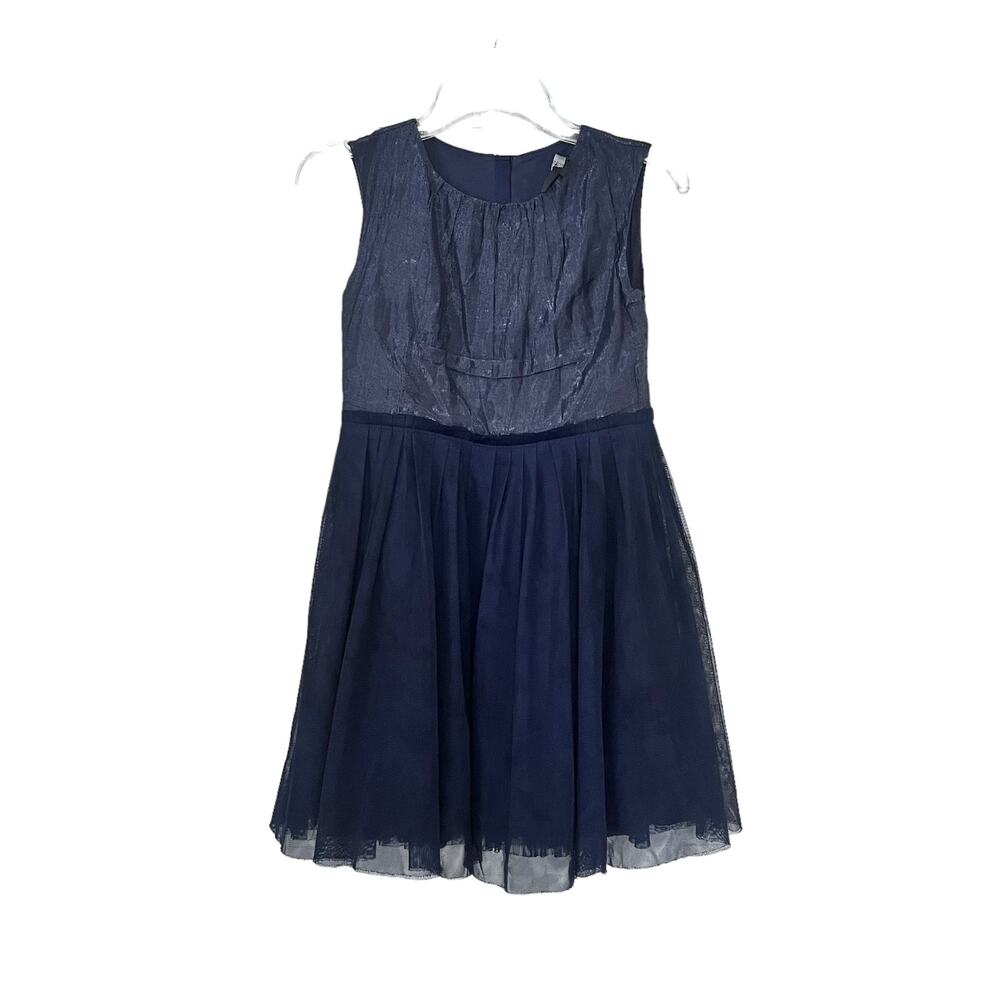 Crewcuts Girls Dress Navy Blue Sleeveless Tulle Shimmery top size 8